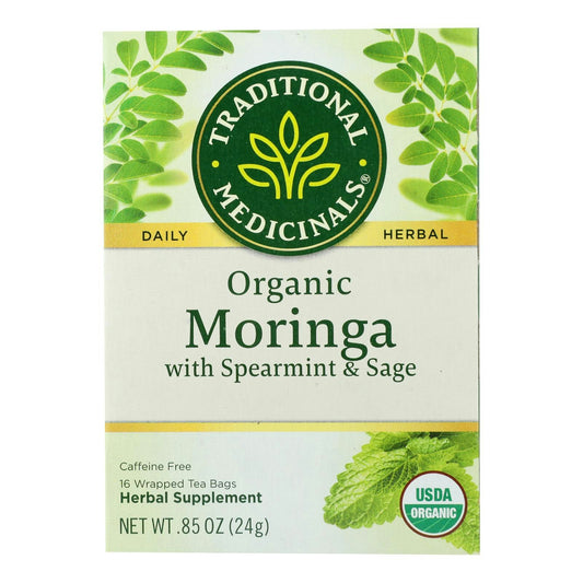 Traditional Medicinals Herb Tea Organic Moringa Spearmint Sage