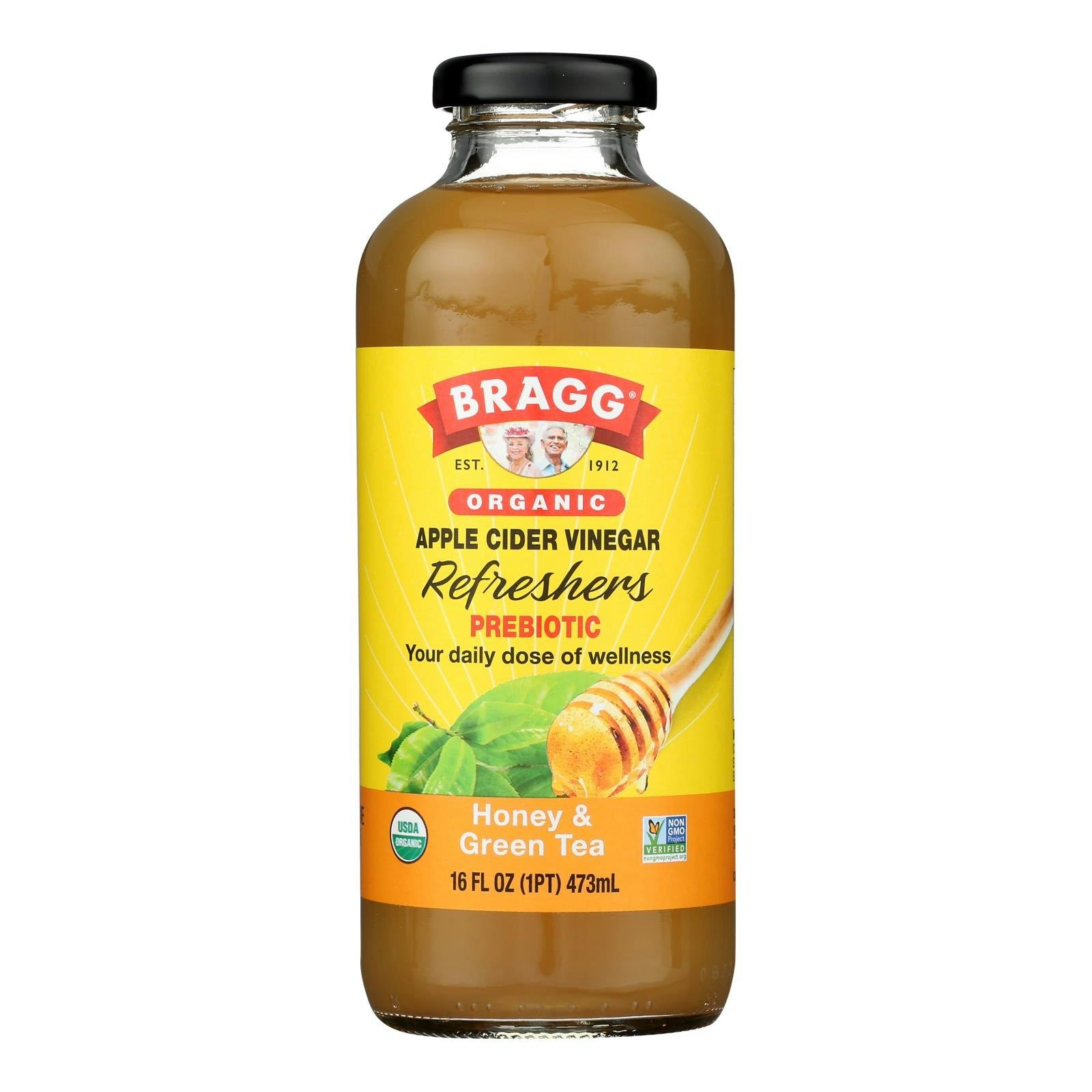 Bragg Apple Cider Vinegar Refresher Honey & Green Tea - 16 oz (Pack of 12)